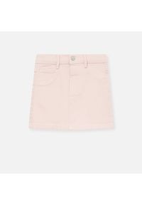 Sinsay - Kolorowa jeansowa spódniczka mini - Różowy. Kolor: różowy. Materiał: jeans. Wzór: kolorowy #1
