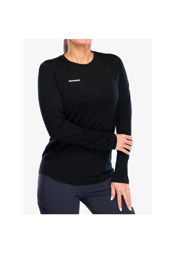 Bluza damska Mammut Tree Wool FL Longsleeve. Kolor: czarny. Długość rękawa: długi rękaw