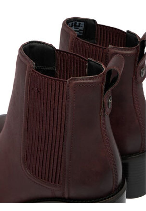 Clarks Botki Chamberly Top 26182864 Bordowy. Kolor: czerwony. Materiał: skóra
