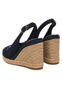 TOMMY HILFIGER - Tommy Hilfiger Espadryle Flag High Wedge Espad Slingback FW0FW09343 Granatowy. Kolor: niebieski. Materiał: materiał #6