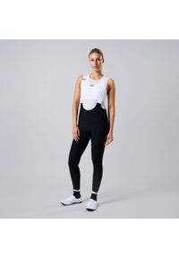 ACELERA - Damskie długie spodnie kolarskie na szelkach do MTB. Kolor: czarny. Długość: długie. Sport: kolarstwo #1