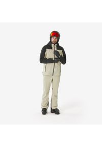 WEDZE - Kurtka narciarska i snowboardowa męska Quechua 500. Kolor: czarny, wielokolorowy, beżowy. Materiał: tkanina, skóra, materiał, syntetyk, włókno. Sezon: zima. Sport: narciarstwo, snowboard