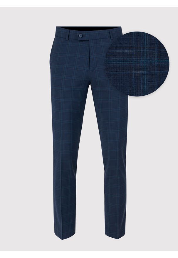 Pako Lorente - PAKO LORENTE – Granatowe spodnie garniturowe z wełną. Kolor: niebieski. Materiał: wełna