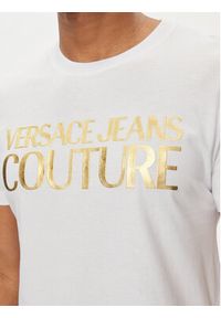 Versace Jeans Couture T-Shirt 76GAHT00 Biały Regular Fit. Kolor: biały. Materiał: bawełna #3