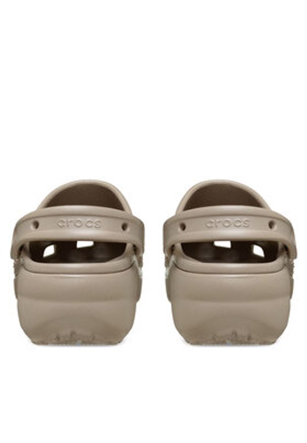 Crocs Klapki Classic Platform Clog 206750 Beżowy. Kolor: beżowy. Obcas: na platformie