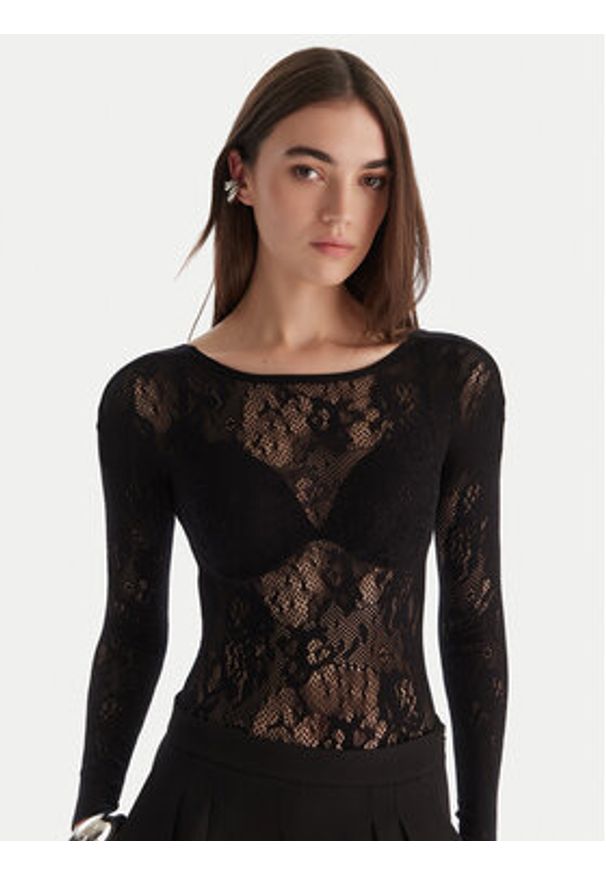 Patrizia Pepe Body 2M4484/J344-K103 Czarny Slim Fit. Kolor: czarny. Materiał: syntetyk