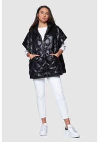 Hetrego - HETREGO Czarny damski puchowy bezrękawnik Ginger z kapturem, Rozmiar M. Typ kołnierza: kaptur. Kolor: czarny. Materiał: puch. Długość rękawa: bez rękawów #1