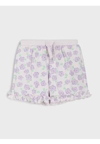 Sinsay - Bawełniane szorty z motywem kwiatowym - fioletowy. Kolor: fioletowy. Materiał: bawełna. Wzór: kwiaty #1