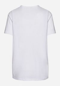 Born2be - Biały Bawełniany T-shirt z Ozdobnym Nadrukiem Wanestra. Okazja: na co dzień. Kolor: biały. Materiał: bawełna. Wzór: nadruk. Styl: casual #7