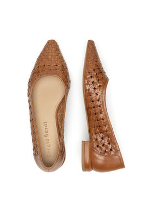 Sergio Bardi Baleriny WI40-F1101-01SB Brązowy. Kolor: brązowy. Materiał: skóra