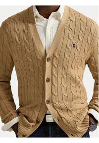 Polo Ralph Lauren Kardigan 710890548006 Beżowy Regular Fit. Typ kołnierza: polo. Kolor: beżowy. Materiał: bawełna #2