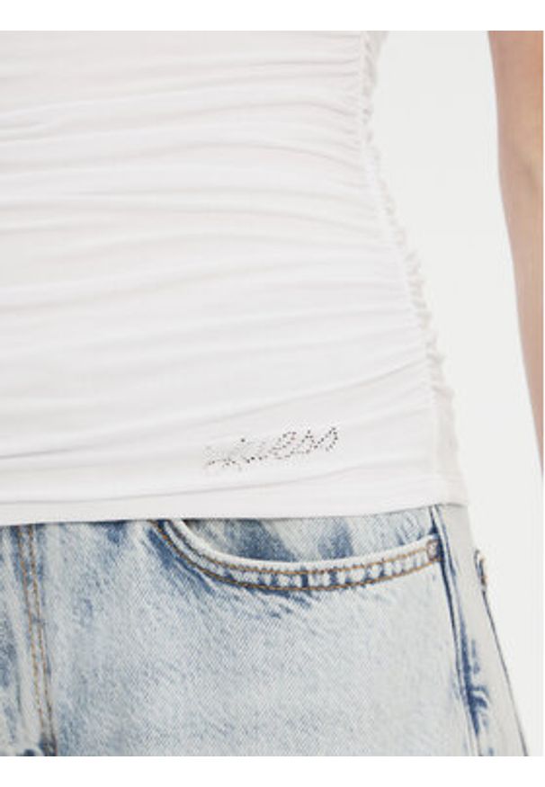 Guess Top W5YP28 KACM2 Biały Regular Fit. Kolor: biały