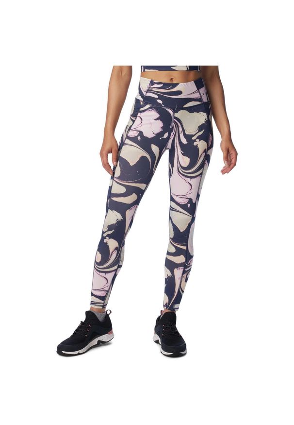 columbia - legginsy damskie Columbia Boundless Trek Legging. Kolor: wielokolorowy, niebieski, różowy. Materiał: poliester, elastan