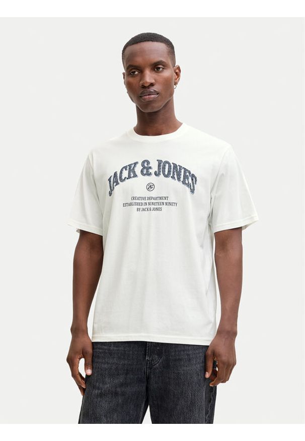 Jack & Jones T-Shirt Denver 12291213 Biały Relaxed Fit. Kolor: biały. Materiał: bawełna