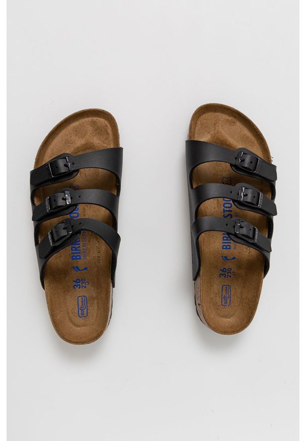 Birkenstock Klapki damskie kolor czarny. Kolor: czarny. Materiał: guma, materiał. Wzór: gładki