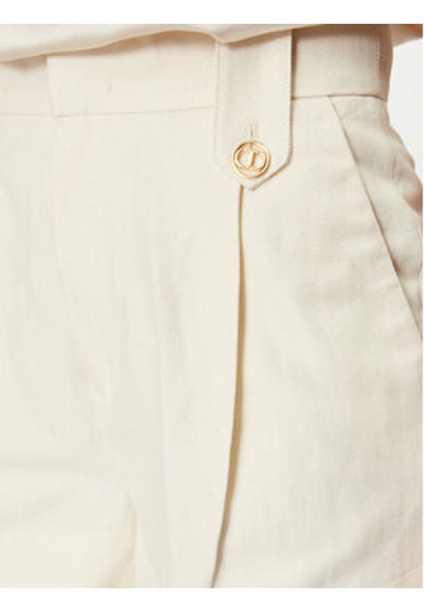 TwinSet - TWINSET Szorty materiałowe 241TP2565 Écru Loose Fit. Materiał: bawełna