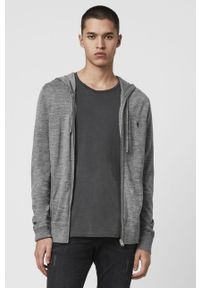 AllSaints - Bluza Mode Merino Zip Hood. Okazja: na co dzień. Typ kołnierza: kaptur. Kolor: szary. Materiał: wełna, dzianina. Wzór: gładki. Styl: casual #1