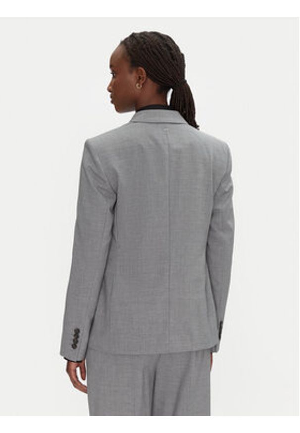 BOSS Marynarka Jaleto9 50543302 Szary Slim Fit. Kolor: szary. Materiał: wełna
