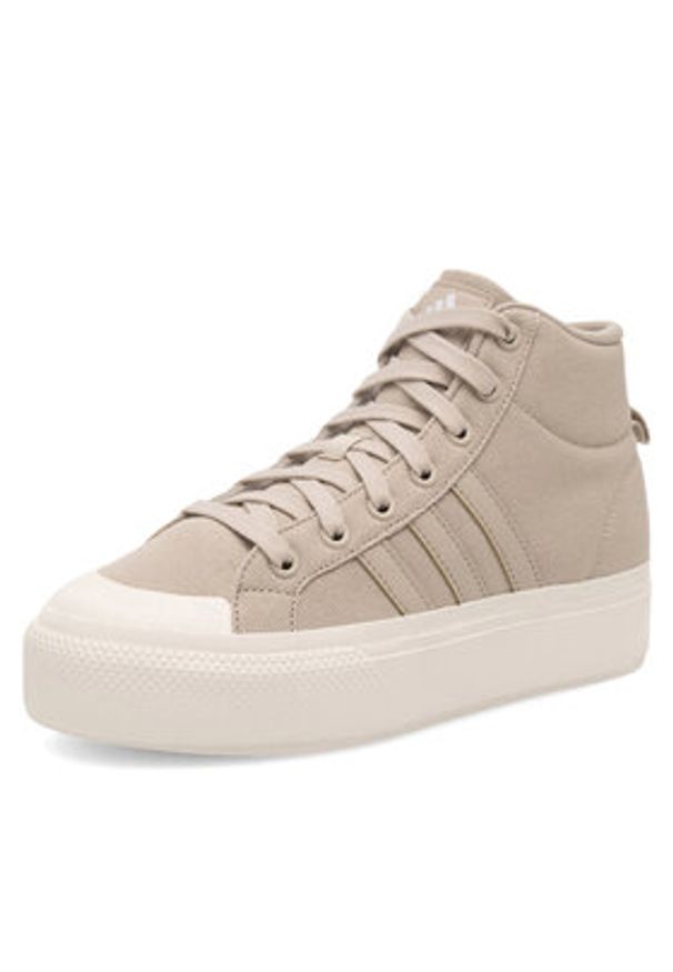 Adidas - adidas Sneakersy BRAVADA 2.0 MID PLATFORM IE2315 Beżowy. Kolor: beżowy. Materiał: materiał. Obcas: na platformie