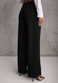 Renee - Czarne Bawełniano-Wiskozowe Spodnie o Eleganckim Kroju w Kant Tinawre. Okazja: na co dzień. Kolor: czarny. Materiał: wiskoza, bawełna. Wzór: gładki. Styl: elegancki #6