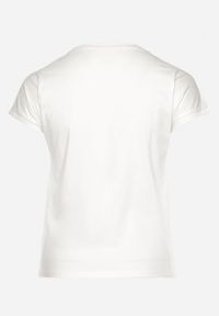 Born2be - Biała Bluzka T-shirt z Napisem na Przodzie Vanneli. Okazja: na co dzień. Kolor: biały. Materiał: materiał. Długość rękawa: krótki rękaw. Długość: krótkie. Wzór: napisy. Styl: casual #2