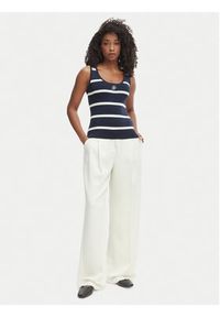 TOMMY HILFIGER - Tommy Hilfiger Top WW0WW48480 Granatowy Slim Fit. Kolor: niebieski. Materiał: bawełna #3