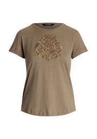Lauren Ralph Lauren - LAUREN RALPH LAUREN T-Shirt 200963905002 Beżowy Relaxed Fit. Kolor: beżowy. Materiał: bawełna