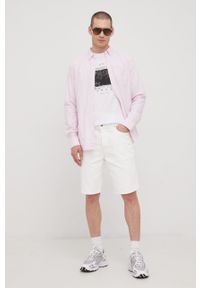 Superdry koszula bawełniana męska kolor różowy regular z kołnierzykiem button-down. Typ kołnierza: button down. Kolor: różowy. Materiał: bawełna. Długość rękawa: długi rękaw. Długość: długie #4
