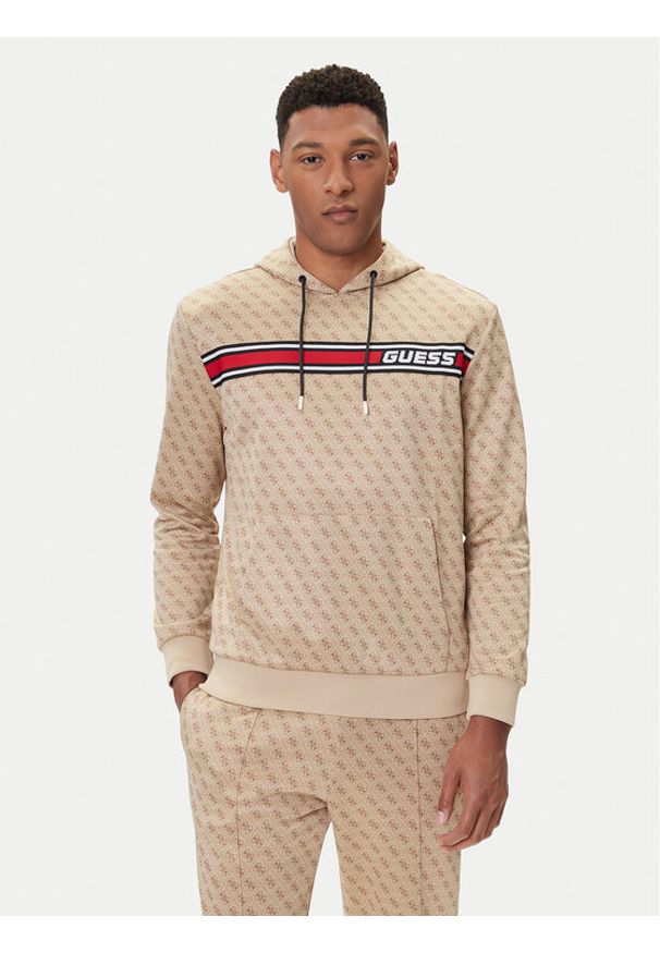 Guess Bluza Z4BQ30 K7122 Beżowy Regular Fit. Kolor: beżowy. Materiał: bawełna