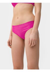 4f - Dół od bikini z materiałów z recyklingu damski. Kolor: różowy. Materiał: materiał #2
