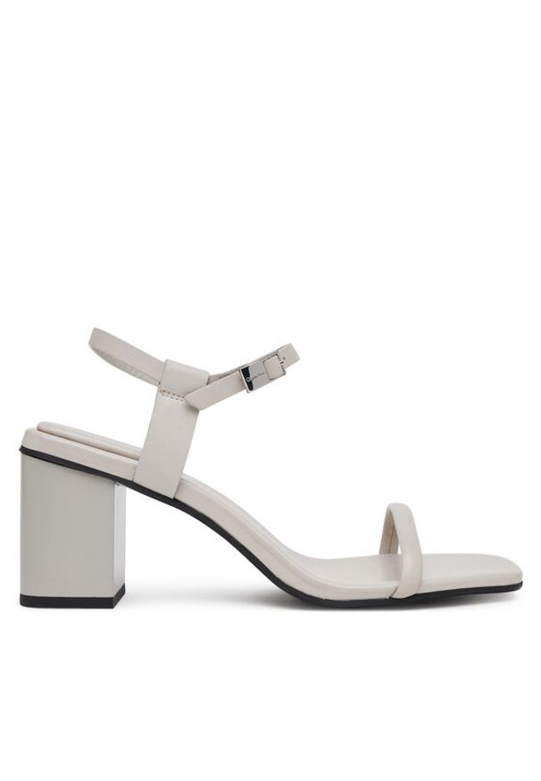 Calvin Klein Sandały Block Heel Sandal 75 Lth HW0HW02650 Szary. Kolor: szary. Materiał: skóra