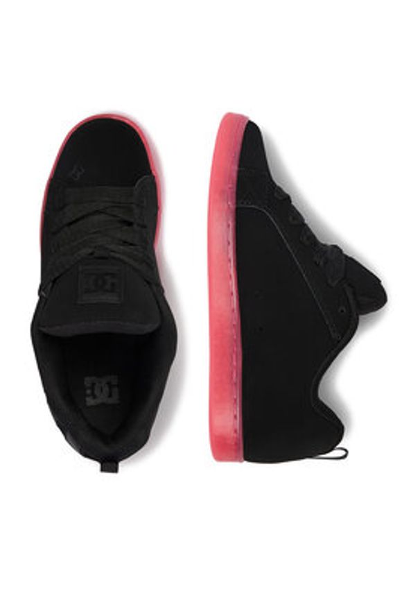 DC Shoes Sneakersy EO-COURT GRAFFIK LE DC02894001 Czarny. Kolor: czarny. Materiał: nubuk, skóra