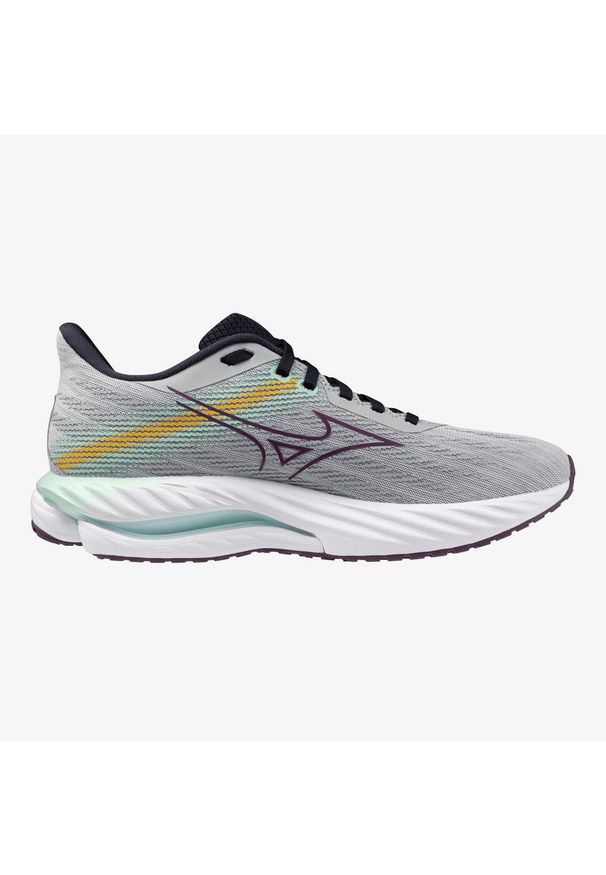 Buty do biegania damskie Mizuno Wave Inspire 21 pearl blue/dark purple/ice green. Kolor: szary, biały, wielokolorowy. Model: Mizuno Wave. Sport: bieganie