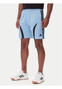 Adidas - adidas Szorty sportowe Teamgeist adicolor JW1348 Błękitny Regular Fit. Kolor: niebieski. Materiał: syntetyk. Styl: sportowy