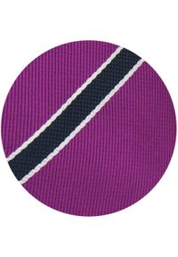 Klasyczny Krawat Klubowy - Alties - Fioletowy w Prążek. Kolor: fioletowy. Materiał: tkanina. Wzór: prążki. Styl: klasyczny #2