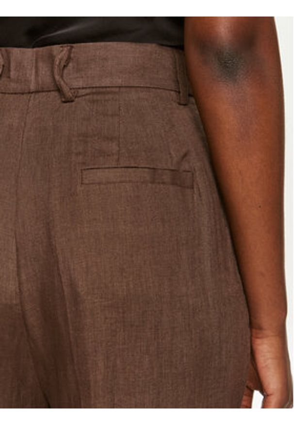 ViCOLO Spodnie materiałowe TB0793 Brązowy Relaxed Fit. Kolor: brązowy. Materiał: wiskoza