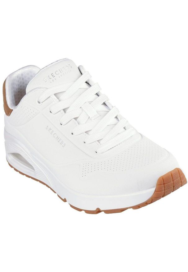 skechers - Adidasy Skechers Uno - Suited On Air, Mężczyźni. Kolor: wielokolorowy, biały, brązowy. Model: Skechers Sport. Sport: turystyka piesza