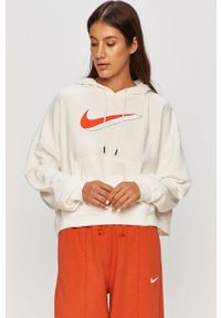 Nike Sportswear - Bluza. Typ kołnierza: kaptur. Kolor: biały. Materiał: bawełna, poliester, materiał, dzianina. Wzór: nadruk #1