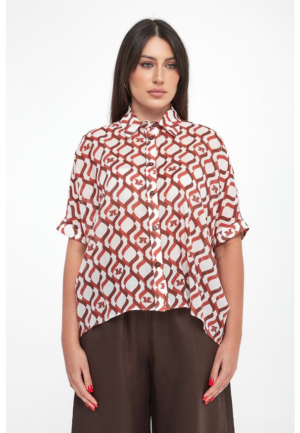 Max Mara Beachwear - Koszula damska z jedwabiem Ariete MAX MARA BEACHWEAR. Materiał: jedwab