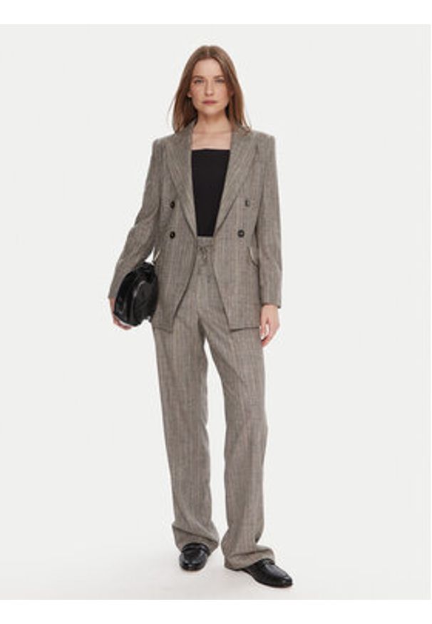 Marella Marynarka Rob 2523046081 Szary Regular Fit. Kolor: szary. Materiał: wiskoza