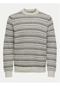 Only & Sons Sweter Musa 22027268 Beżowy Regular Fit. Kolor: beżowy. Materiał: syntetyk, bawełna #3