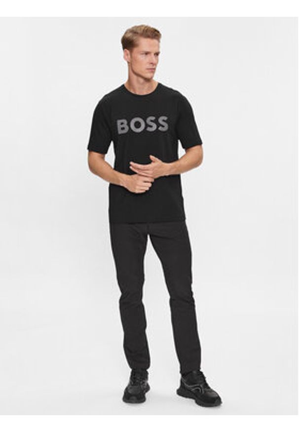 BOSS - Boss T-Shirt Tee 8 50501195 Czarny Regular Fit. Kolor: czarny. Materiał: bawełna