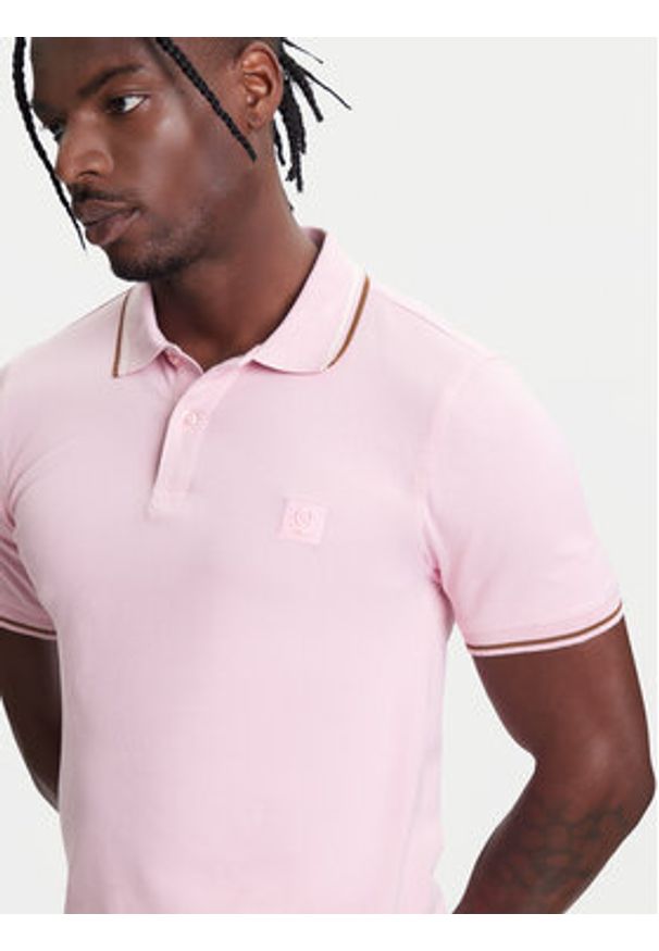 United Colors of Benetton - United Colors Of Benetton Polo 3F9HU302E Różowy Regular Fit. Typ kołnierza: polo. Kolor: różowy. Materiał: bawełna