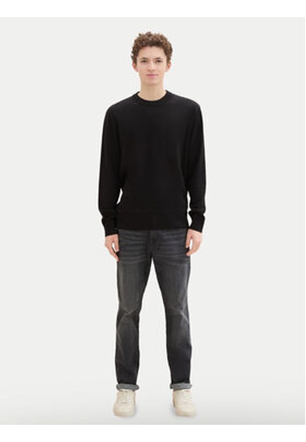 Tom Tailor Denim Sweter 1042509 Czarny Regular Fit. Kolor: czarny. Materiał: bawełna