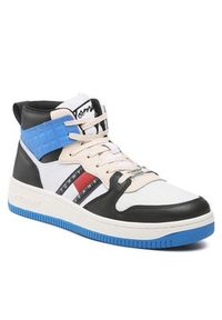 Tommy Jeans Sneakersy Mid Cut Basket EM0EM01075 Biały. Kolor: biały. Materiał: skóra