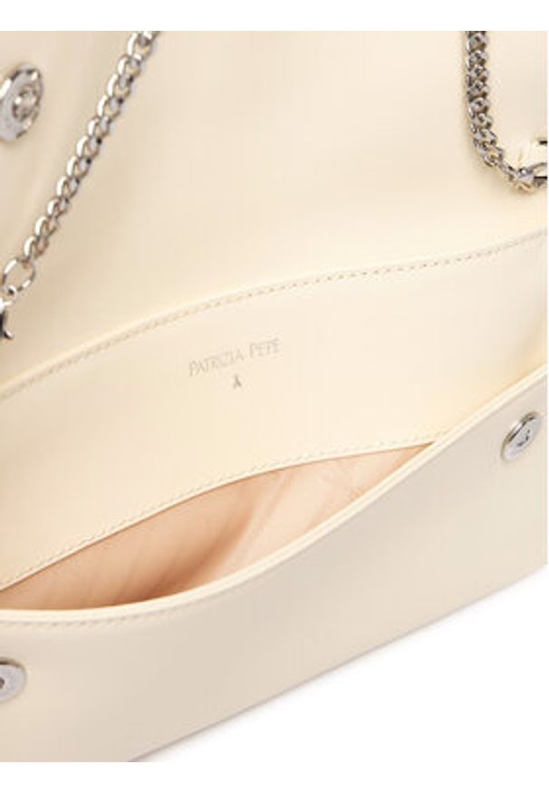 Patrizia Pepe Torebka CB5460/L011 Écru. Kolor: kremowy. Materiał: skórzane