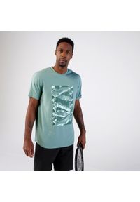 ARTENGO - Koszulka tenisowa męska Artengo Soft. Kolor: zielony, brązowy, wielokolorowy. Materiał: materiał, bawełna, elastan, lyocell. Sport: tenis #1