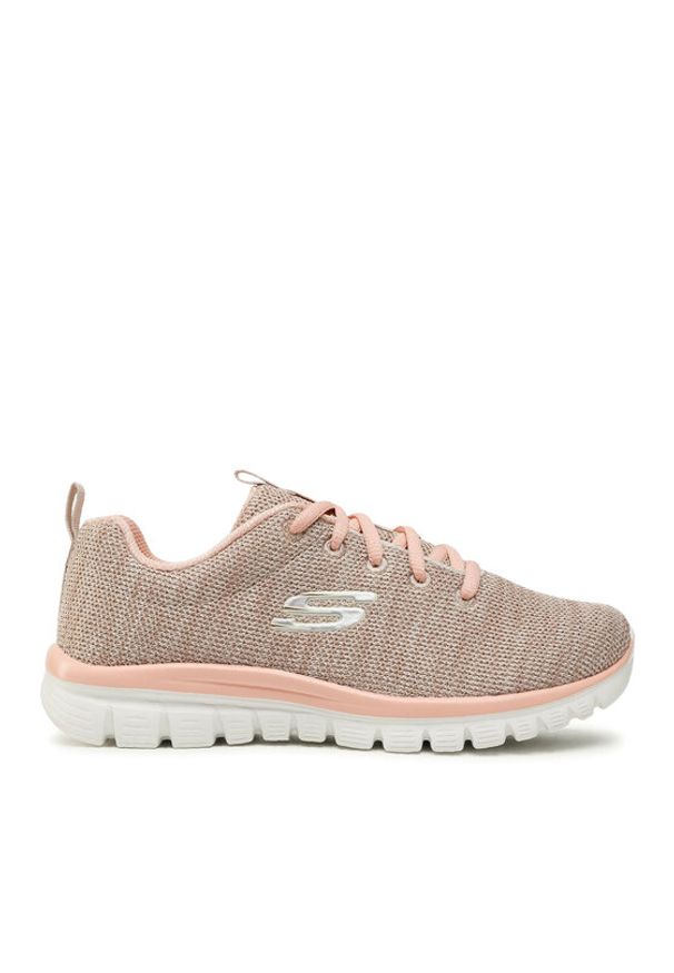 skechers - Skechers Sneakersy Twisted Fortune 12614/NTCL Beżowy. Kolor: beżowy. Materiał: materiał