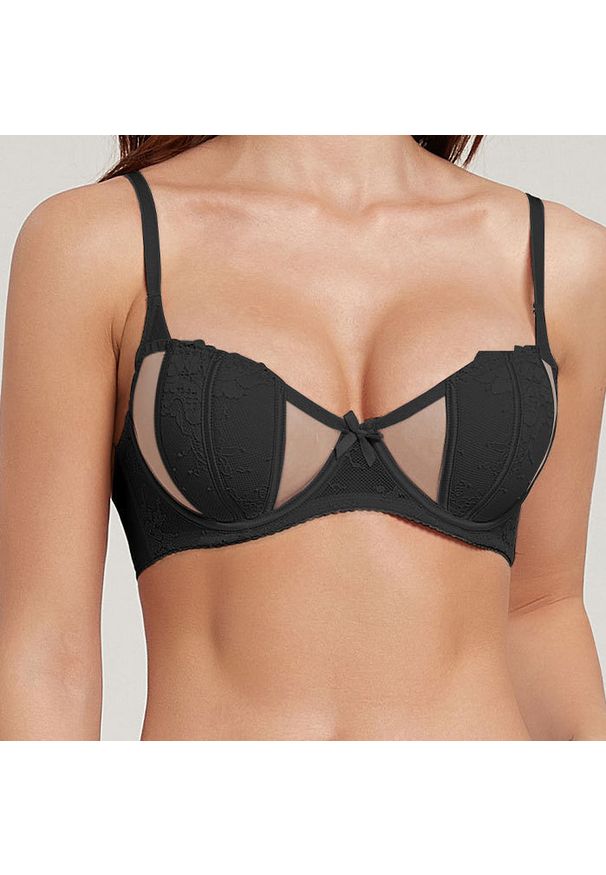 Intica - Biustonosz francuski z eleganckim krojem Anjali. Kolor: beżowy. Materiał: materiał