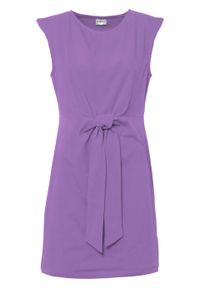 Sukienka z ozdobnym przewiązaniem bonprix głęboki bez. Kolor: fioletowy #1